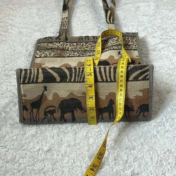 Jade safari tapestry tote shoulder bag with coin purse - Picture 6 of 12